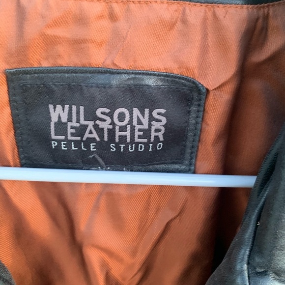wilson leather black leather coat women’s size M - Picture 2 of 8